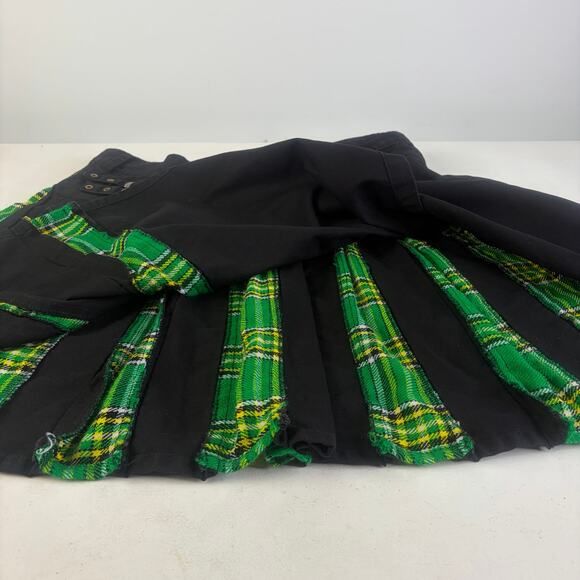 Tartan Green Plaid Pleated Hybrid Utility Kilt Sz XL - Picture 9 of 9